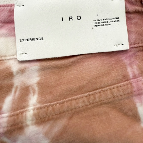 IRO INARZO Pink Tie-Dye Button Fly High Rise Shorts Women’s 26 Cotton Stretch - Picture 6 of 11